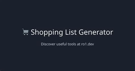 Random Shopping List Generator