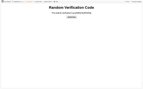 random verification code