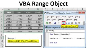 Range In Excel Vba Cells