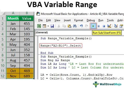 Range In Vba Excel Variable