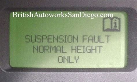 Range Rover Suspension Fault Normal Height Only