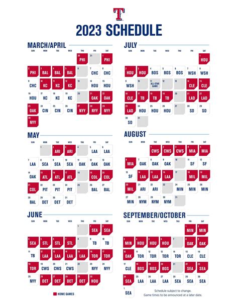 rangers schedule 2023: opening day