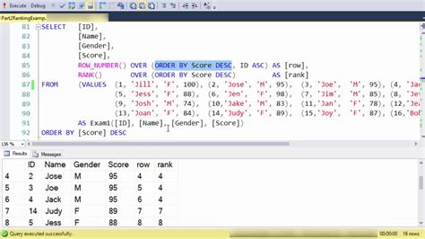 rank dense rank and row number in sql oracle
