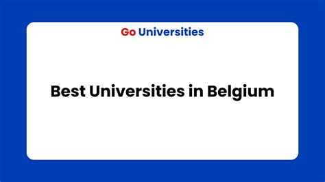 ranking of universities in belgium