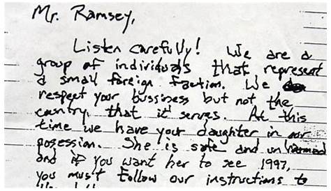 Jonbenet Ramsey Ransom Note Typed