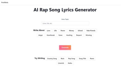 rap song generator with fast parts