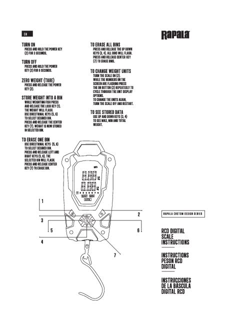 Rapala Fishing Scale Instructions