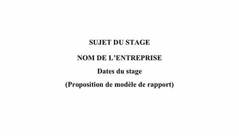 Modele d’un rapport de stage - DOC, PDF - page 1 sur 24