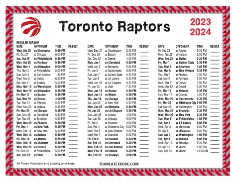 raptors 2023 to 2024 schedule