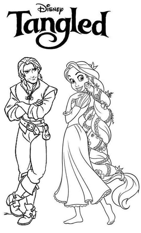 rapunzel and flynn rider coloring pages