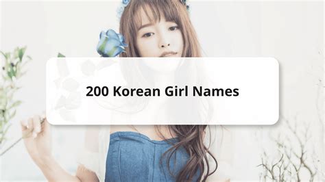 rare korean girl names with beautiful meaning