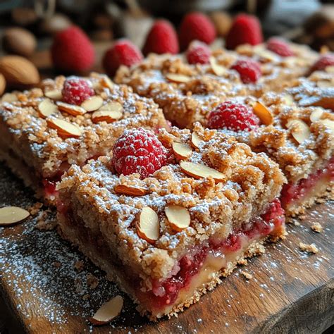 Raspberry Almond Crumble Bars