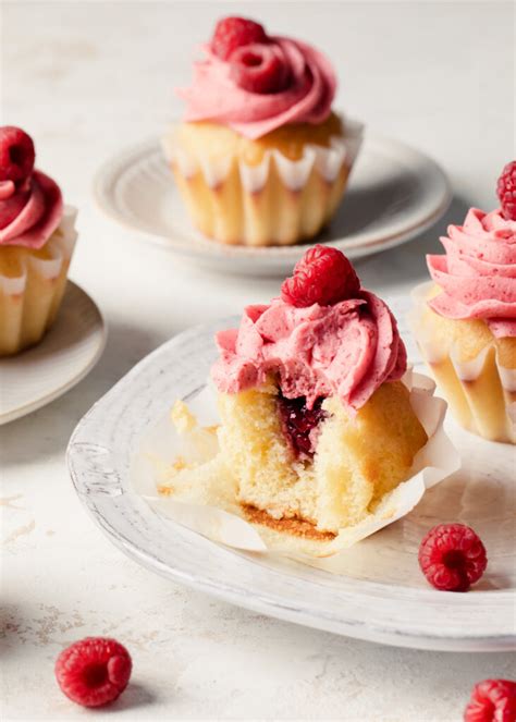 Raspberry Jam Filled Cupcakes