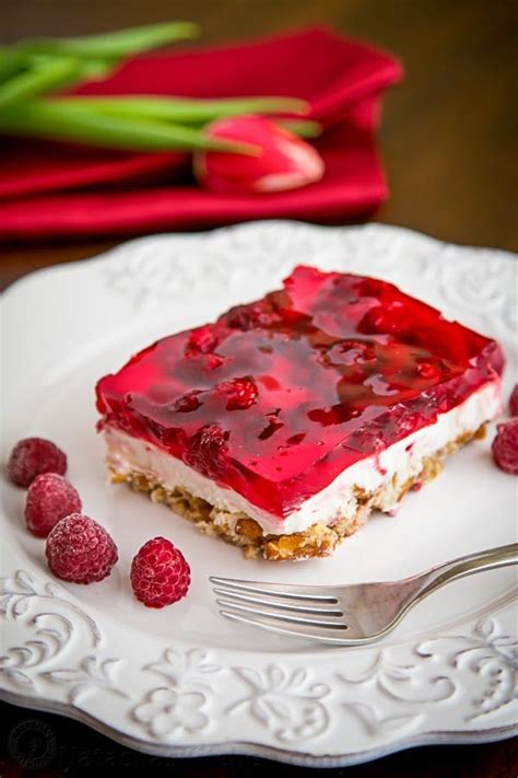 Raspberry Jello Salad Pretzel Crust