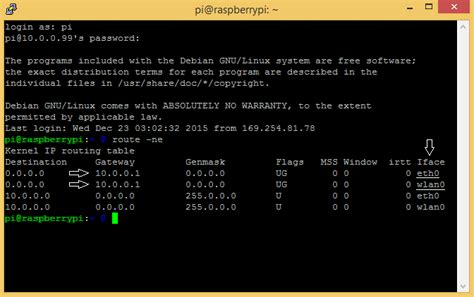 Raspberry Pi Default Route