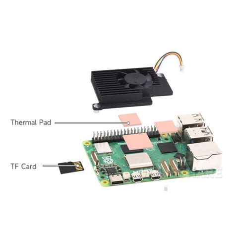 KKSB Kühler mit 30 mm 5V DC PWMLüfter für Raspberry Pi 4 Cooler Kühlkörper mit Lamellen