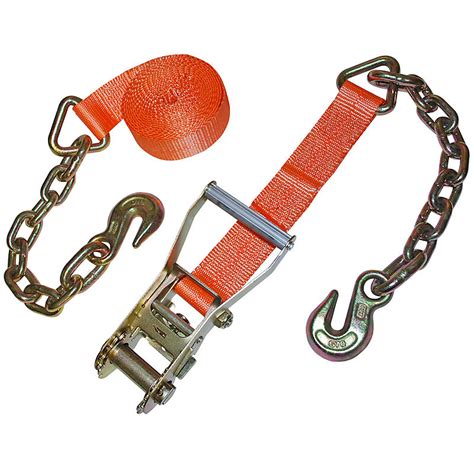 ratchet strap with chain hooks