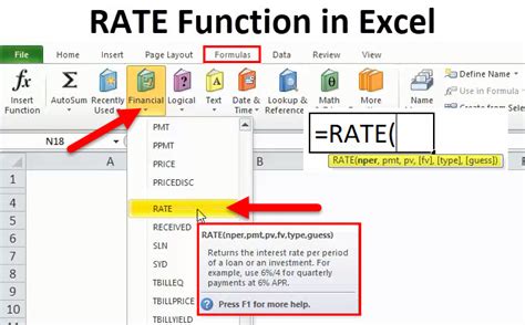 rate calculation formula in excel