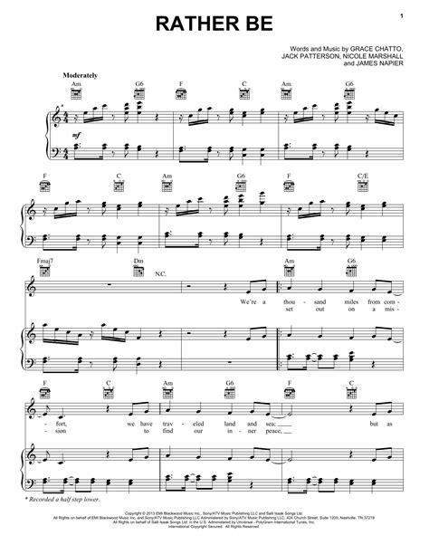 rather be clean bandit sheet music