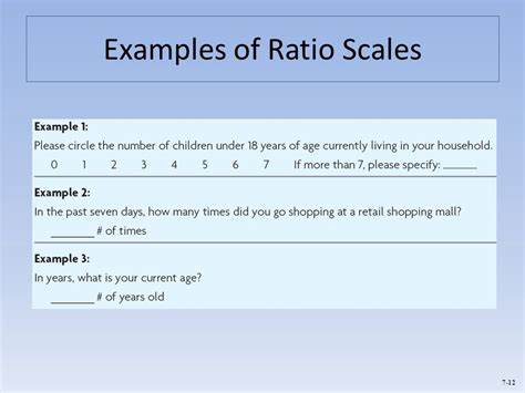 ratio scale questions examples