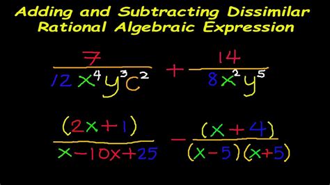 rational algebraic expression examples addition