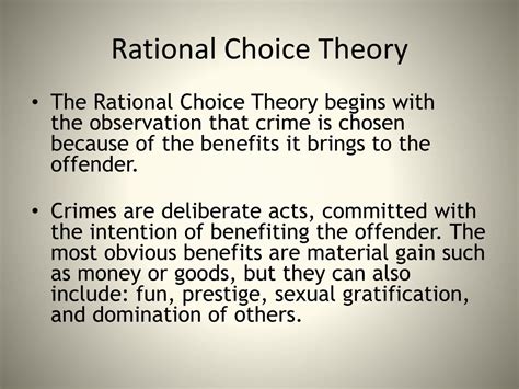 rational choice theory crime examples