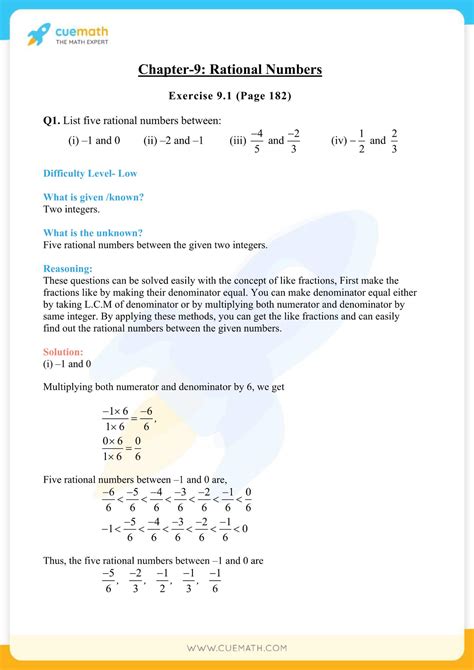 rational numbers class 7 questions with solutions