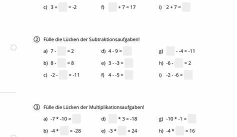 Rationale Zahlen Arbeitsblatt Mit Lösungen Pdf