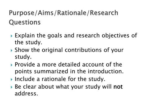 rationale means in research