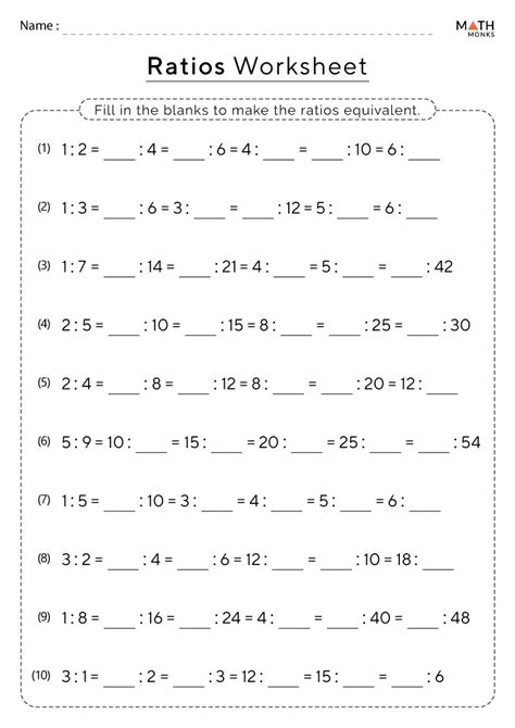 5 Ratio Worksheets