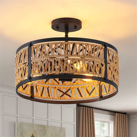 Rattan Bedroom Ceiling Light