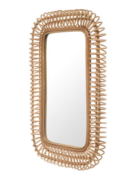 Rattan Coiled Rectangular Wall Mirror