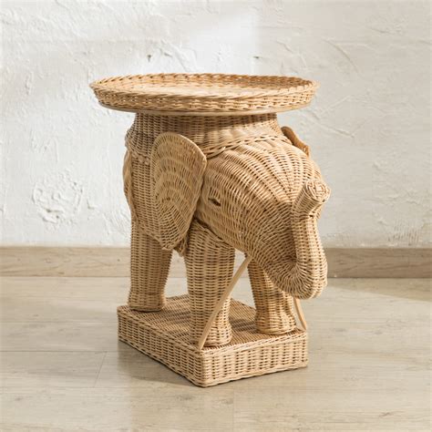 rattan elephant side table