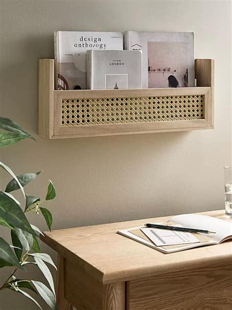 Rattan Floating Bookshelf