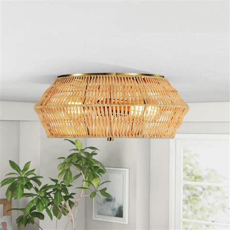 Rattan Flush Ceiling Light Uk