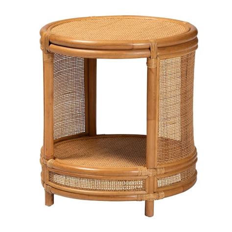 Rattan Round End Table