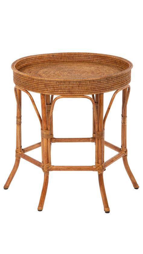 Rattan Round Side Table