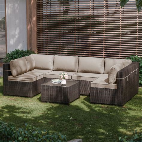 Rattan U Sofa