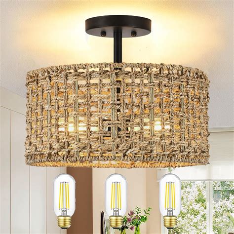 Rattan Wicker Light Fixture