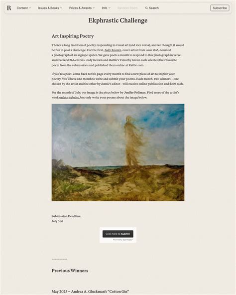 Rattle Ekphrastic Challenge