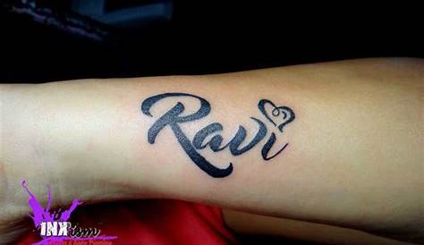 Different Style Ravi Name Tattoo Designs