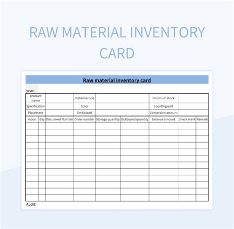 Raw Material Inventory Control