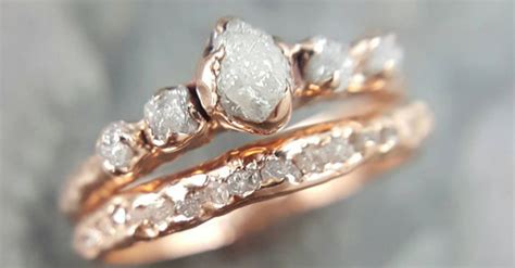 raw natural stone engagement rings