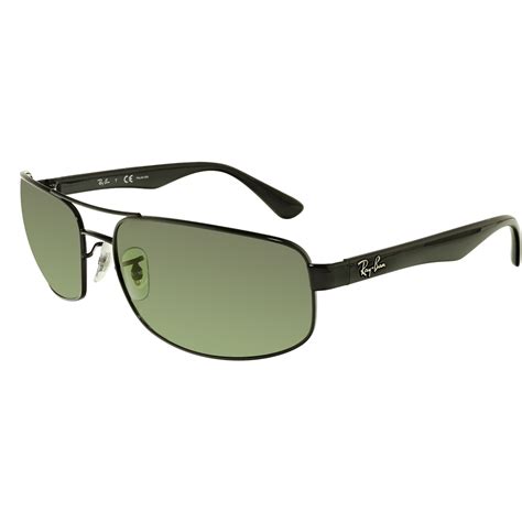 RayBan RB3445 Black/Green Prescription Sunglasses