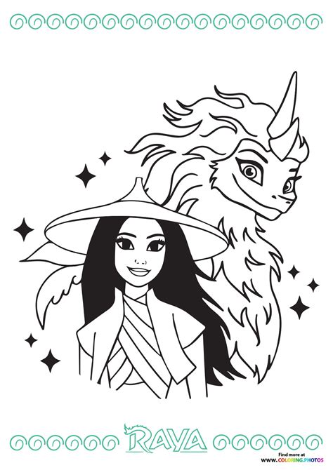 Raya and Sisu Coloring Page