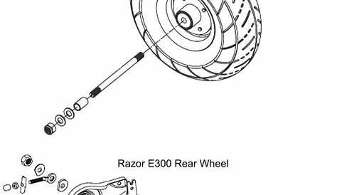 Razor E300 Rear Wheel Assembly - Tires, Wheels & Accessories - Mini Gas