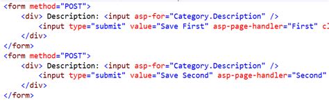razor pages multiple post methods