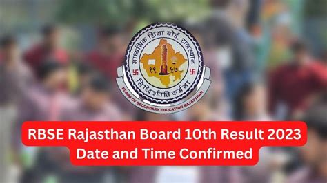 rbse 10th result 2023 date notification
