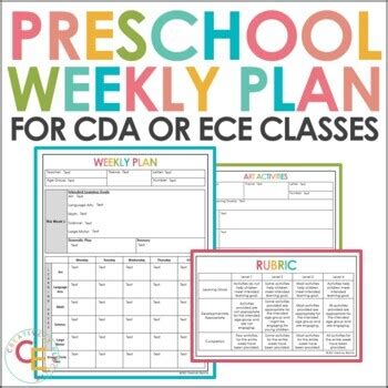 Rc I-3 Weekly Plan Examples