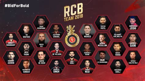 rcb ipl team 2018